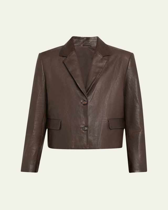 Vintage Nappa Leather Cropped Blazer